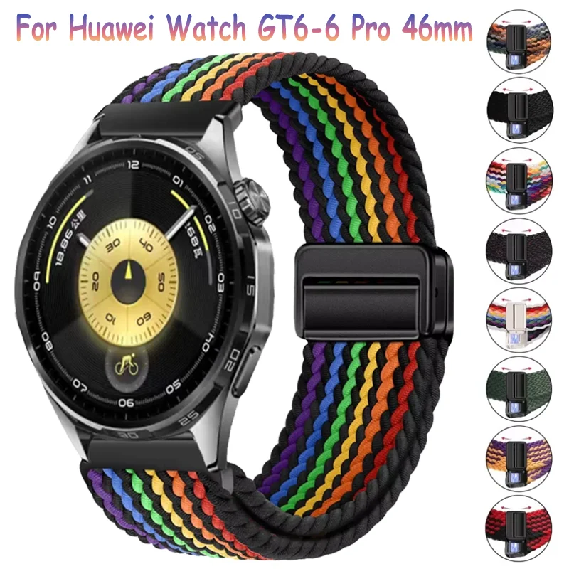 20mm 22mm Magnetic Nylon Strap For Huawei Watch 5 GT6-5-4 Pro 46mm Sports Breathable Bracelet Huawei Watch GT6-5-4-3 46mm Correa