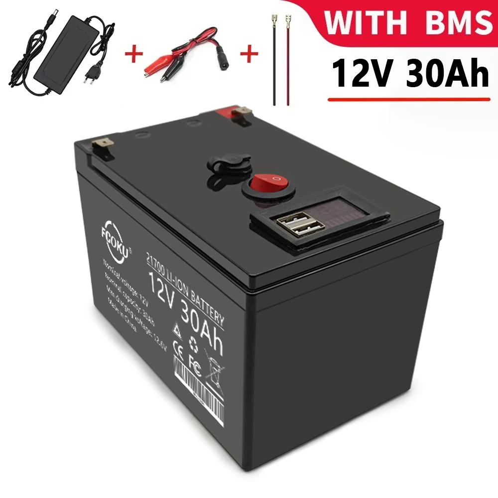 12V 30ah Lithium Batterij, Voor Elektrische Boten, Led Verlichting, Afstandsbediening Speelgoed, Inverse Driewielers 21700 Li-Ion Batterij