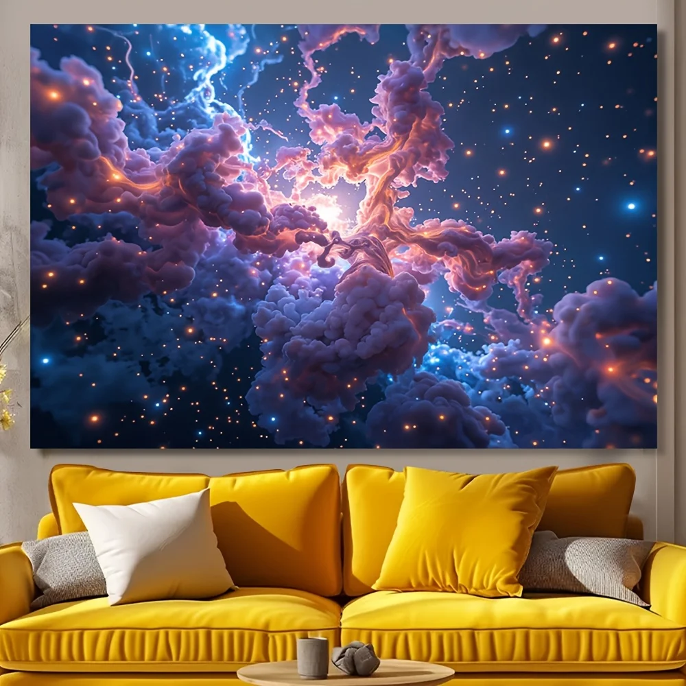 Cosmic Nebula Tapestry - Vibrant Starry Sky with Celestial Clouds for Home Decor and Aesthetic Beauty, Perfect for Any Room