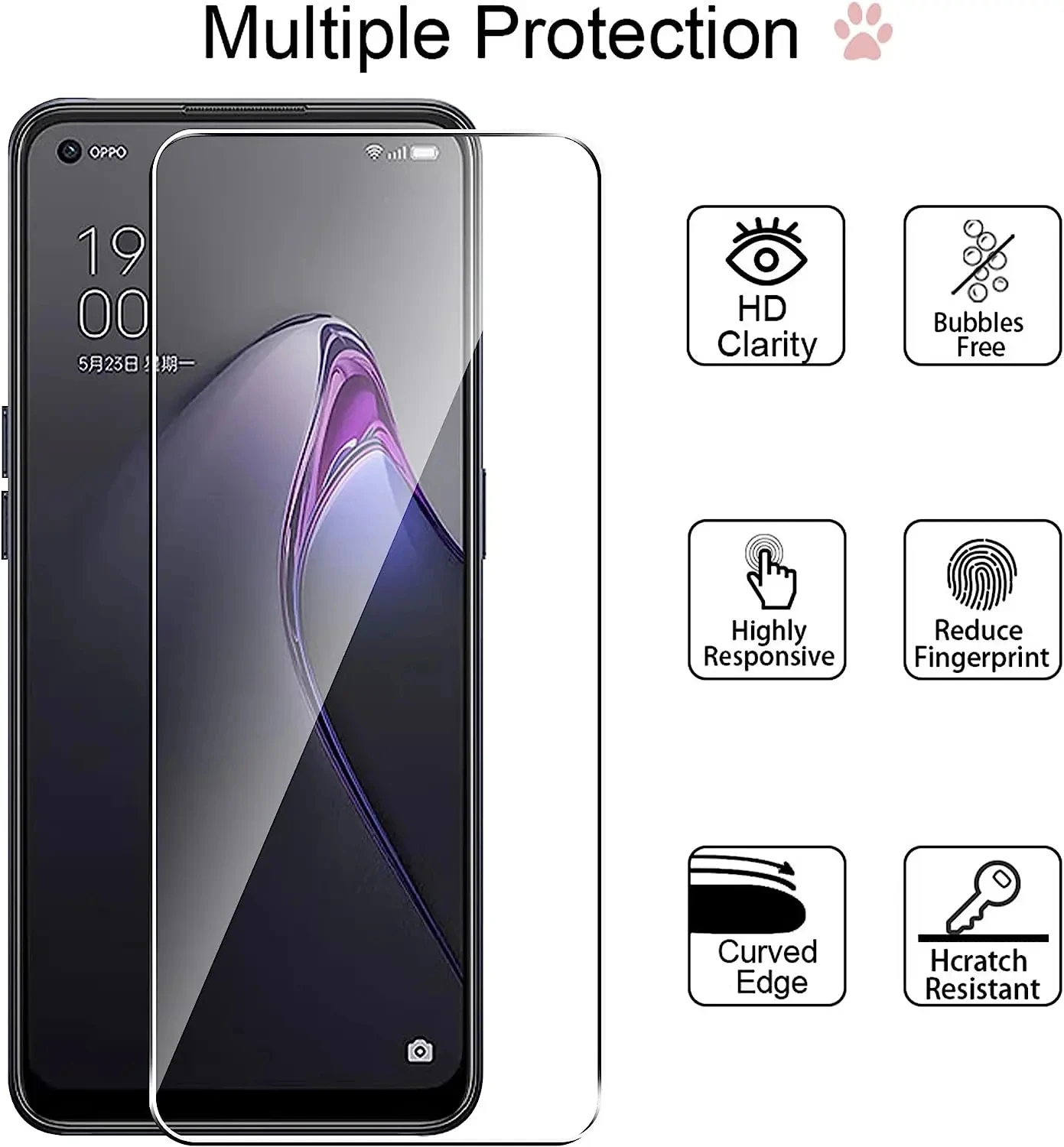 

2PCS Tempered Glass For OPPO A56 A57 A58 A78 A76 A57S A57E Protective Film Screen Protector For A17 A77 A95 A96 A97 A17K A77S