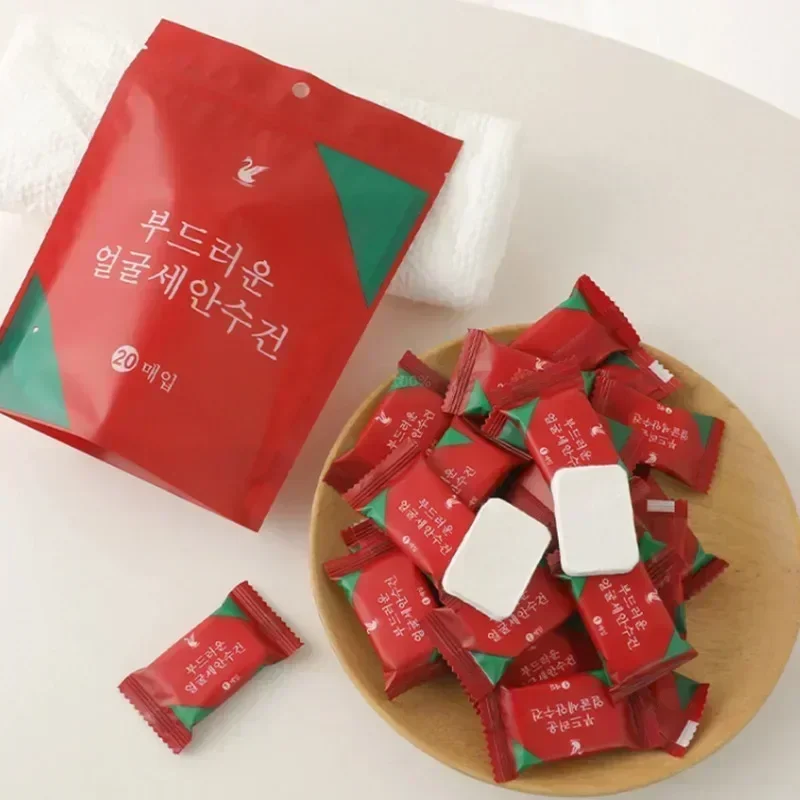 ·HOT 20PCS Disposable Travel Towel Compressed Face Towel Compact Tablet Mini Wet Wipes Napkin Make Up Removing Face Towels