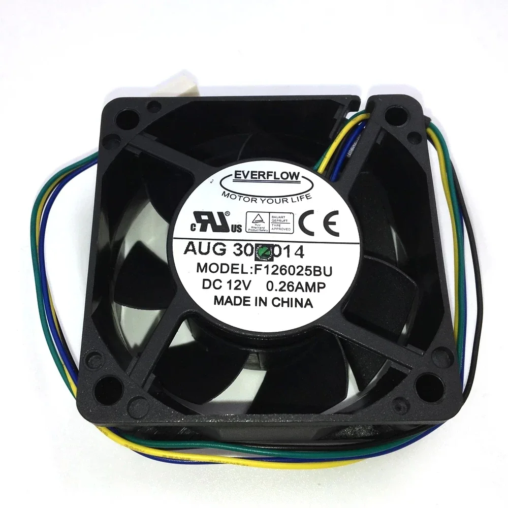 F126025BU 6025 60x60x25mm PWM CPU Fan DC12V 0.26A 4Wire 4Pin Computer CPU Cooler Cooling Fan