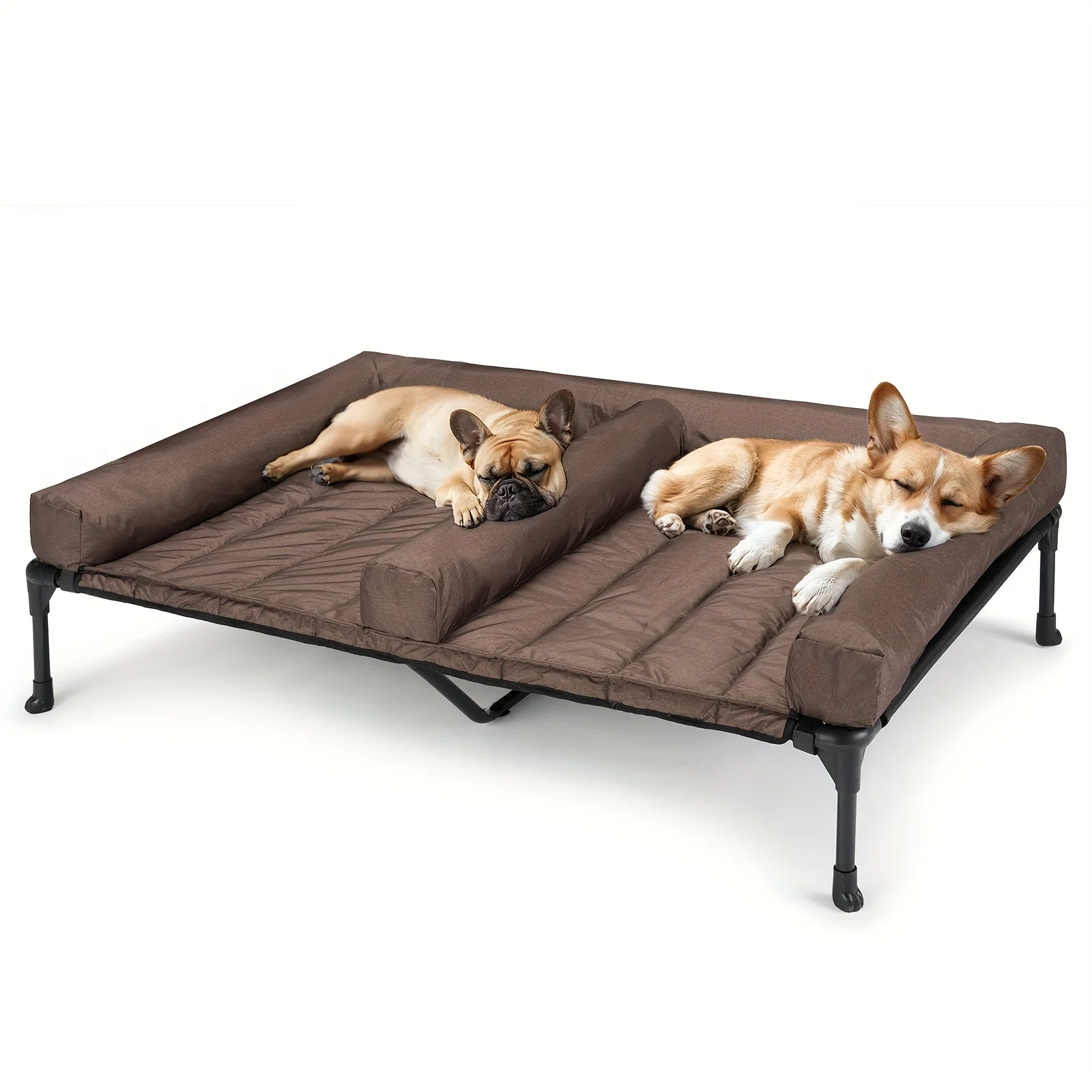 

Veehoo XL/XXL Cooling Elevated Dog Bed with Removable Double Dog Bed Cushion for 2 Medium Dogs, Breathable Raised Dog Bed, Washable Cooling Teslin Mesh, Skid-Resistant Feet, Portable Outdoor Extra Large Dog Bed, Lifted Hammock Indoor Pet Bed