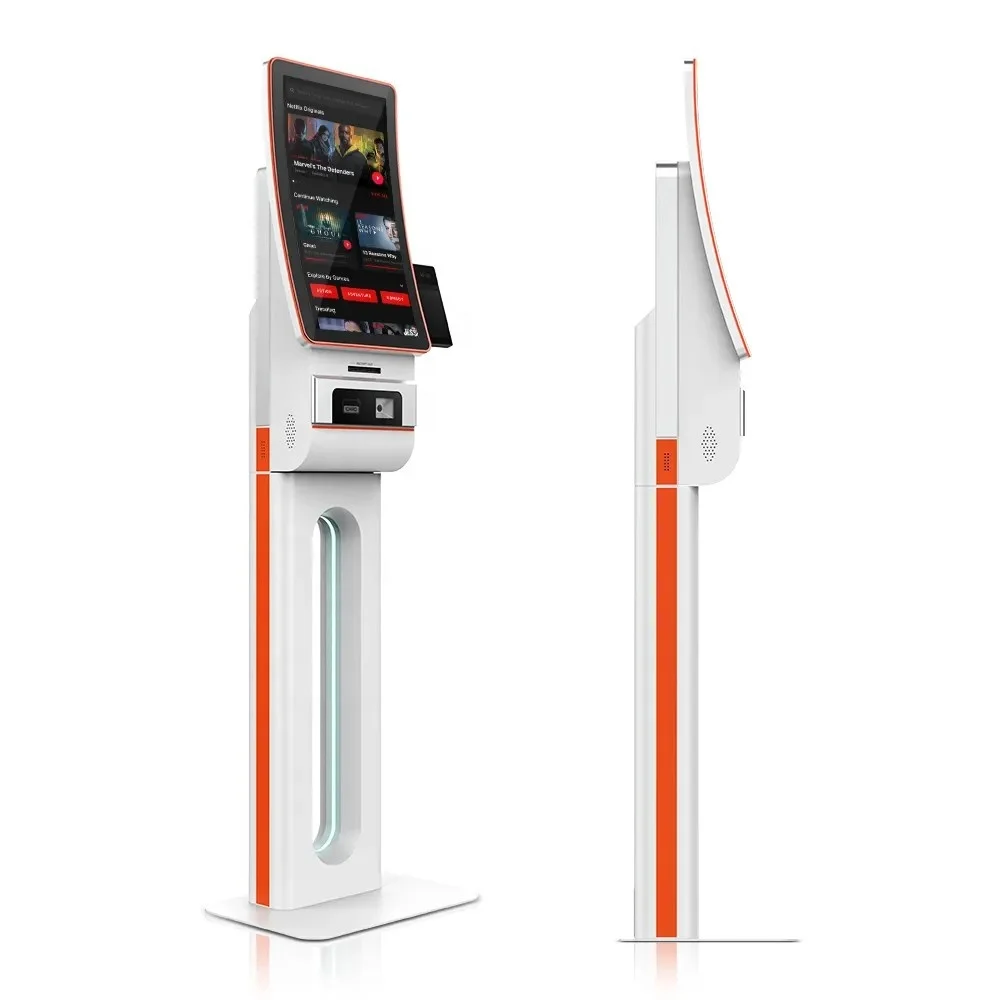 

23.6'' Self Order Terminal for Credit Card Payment System Ticket Printer Kiosk 1920*1080 Self Service Kiosk