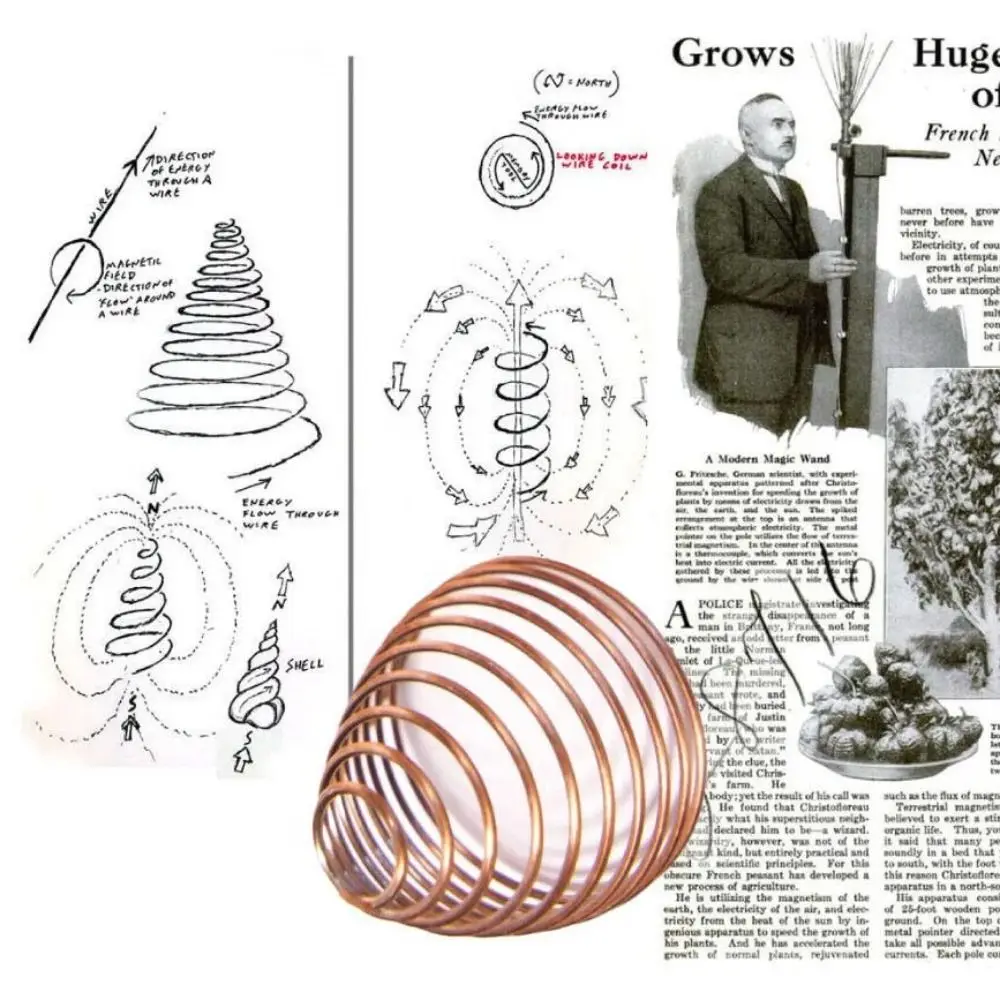 

6/8/10Pcs 12-inch Electroculture Plant Stake Wood Rod Wide Usage Electro Culture Copper Wire Coil Vegetables Growing