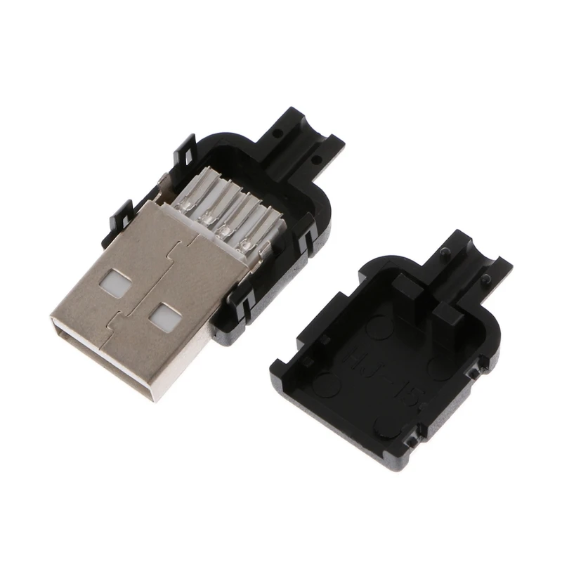 090F 10Sets Type A USB 4 Pin Male Socket Connector إنهاء البلاستيك لـ S