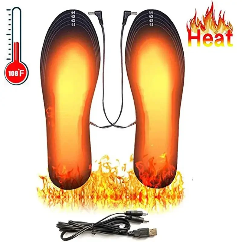 Winter Electric Heated Insoles USB Heating Feet Warmer Thermal Shoes Sock Pad Heated Insoles Washable Full Foot Fever Unisex