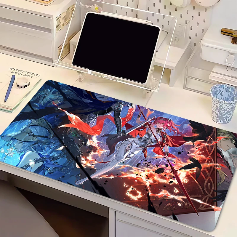 Mouse Pad Wuthering Waves Lupa Extended Desktop Mat Kawaii Computer Accessories Mouse Mat Anime Girl Mousepad Gamer Rubber Pads