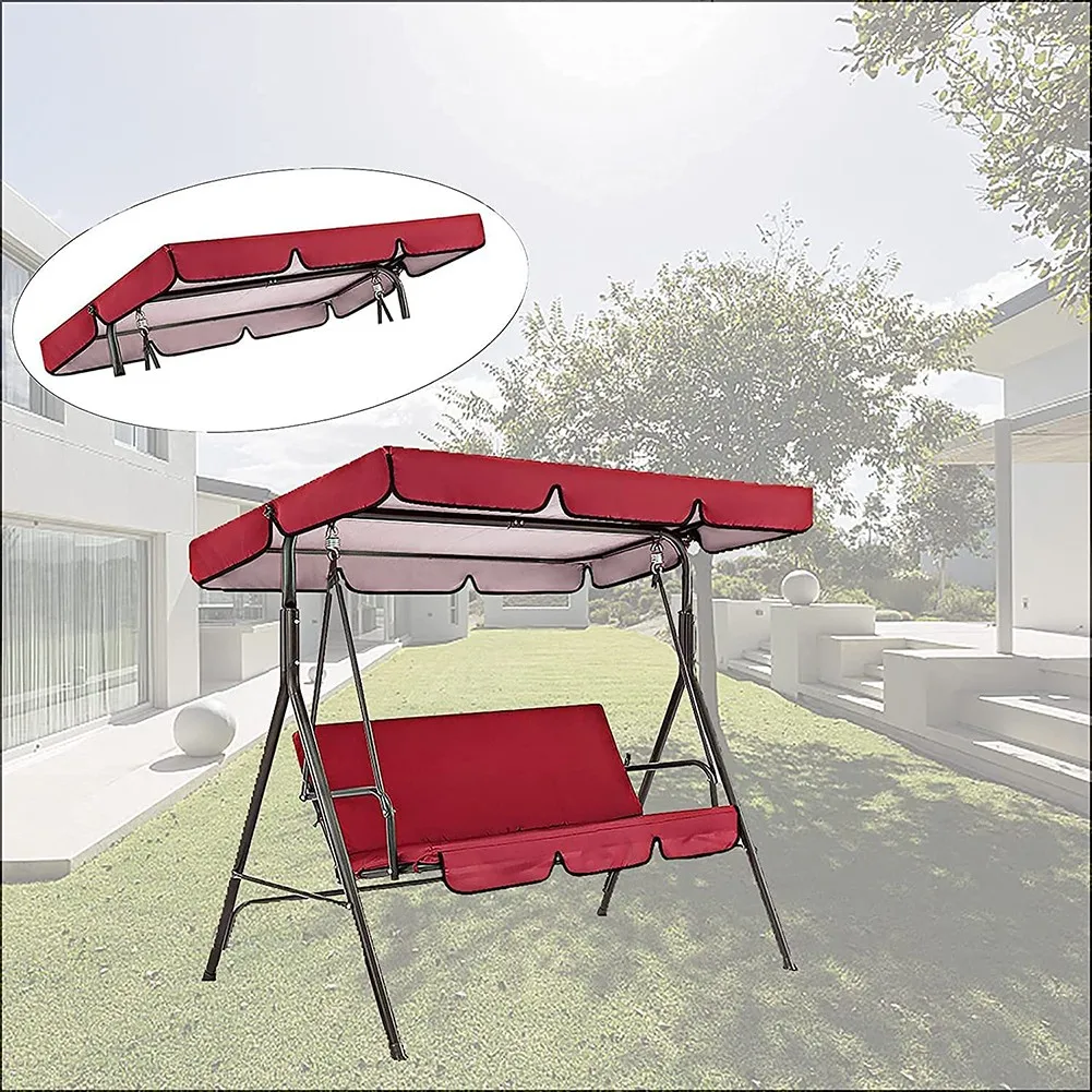 

Outdoor Swing Canopy Garden Swing Cover Garden Patio Setup Swing Canopy Cover-190*132*15cm Red Swing Cover Swing Cover Set