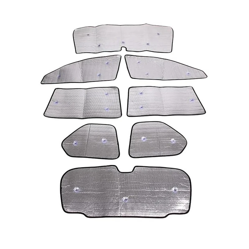 

8PCS Silver Windshield Sunshade Front UV Protect Reflector Sun Visor Accessories For Toyota Land Cruiser Prado