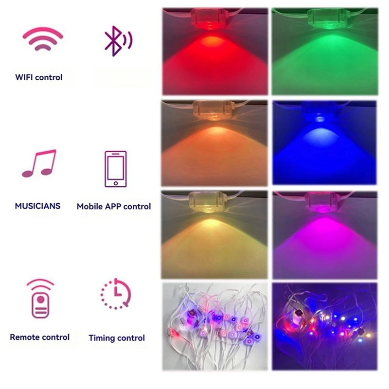 Y51A-Smart Fantasy Rítmico Eaves Light WIFI Controller Funciona com Alexa Google Home Assistant Plugue UE