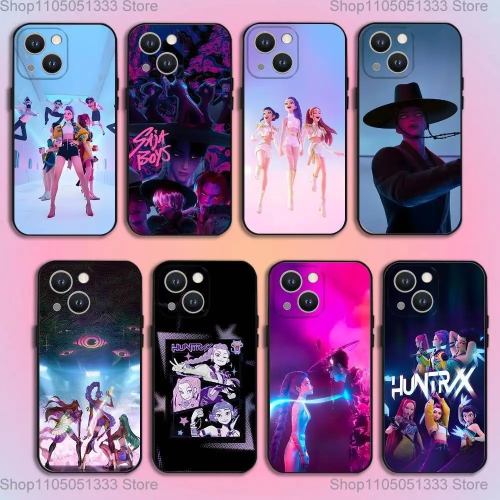 

D-Demon H-Hunters-S Netflix-S KPop Phone Case For iPhone 16,15,14,13,12,11,Pro,XS,Max,XR,Plus,E,SE4,Mini Black Soft Cover