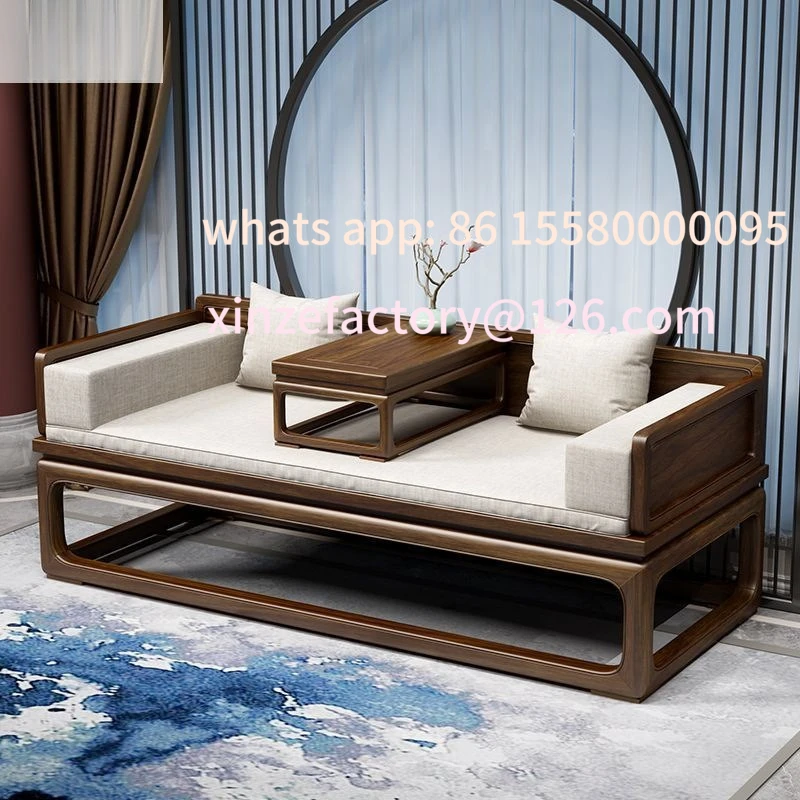 

Customizable solid wood new Chinese minimalist sofa