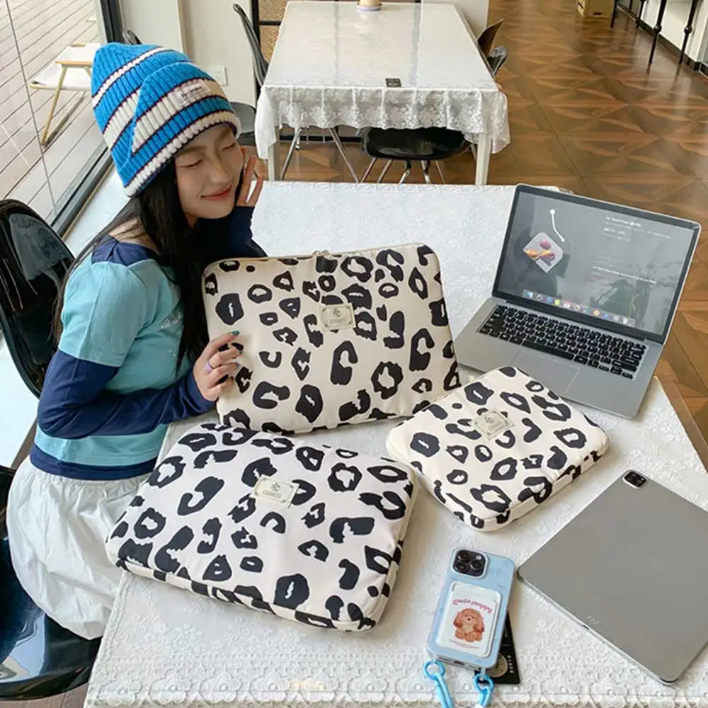 Chilly Style Leopard Print Retro Fashion Laptop Bag 11-15 Inch HandBag Notebook Pouch Portable Macbook Air Pro Case Portable