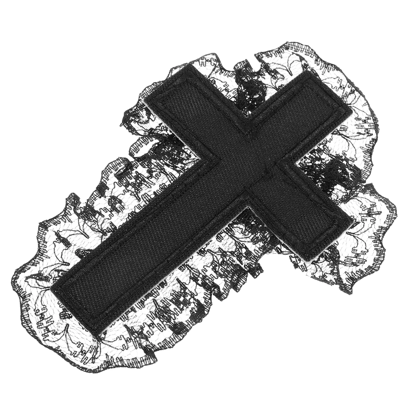 

Black Cross Clips Gothic Punk Accessories Women Headdress Lace Edge Decorative Barrettes Hair Decorative Hair Clips For Women