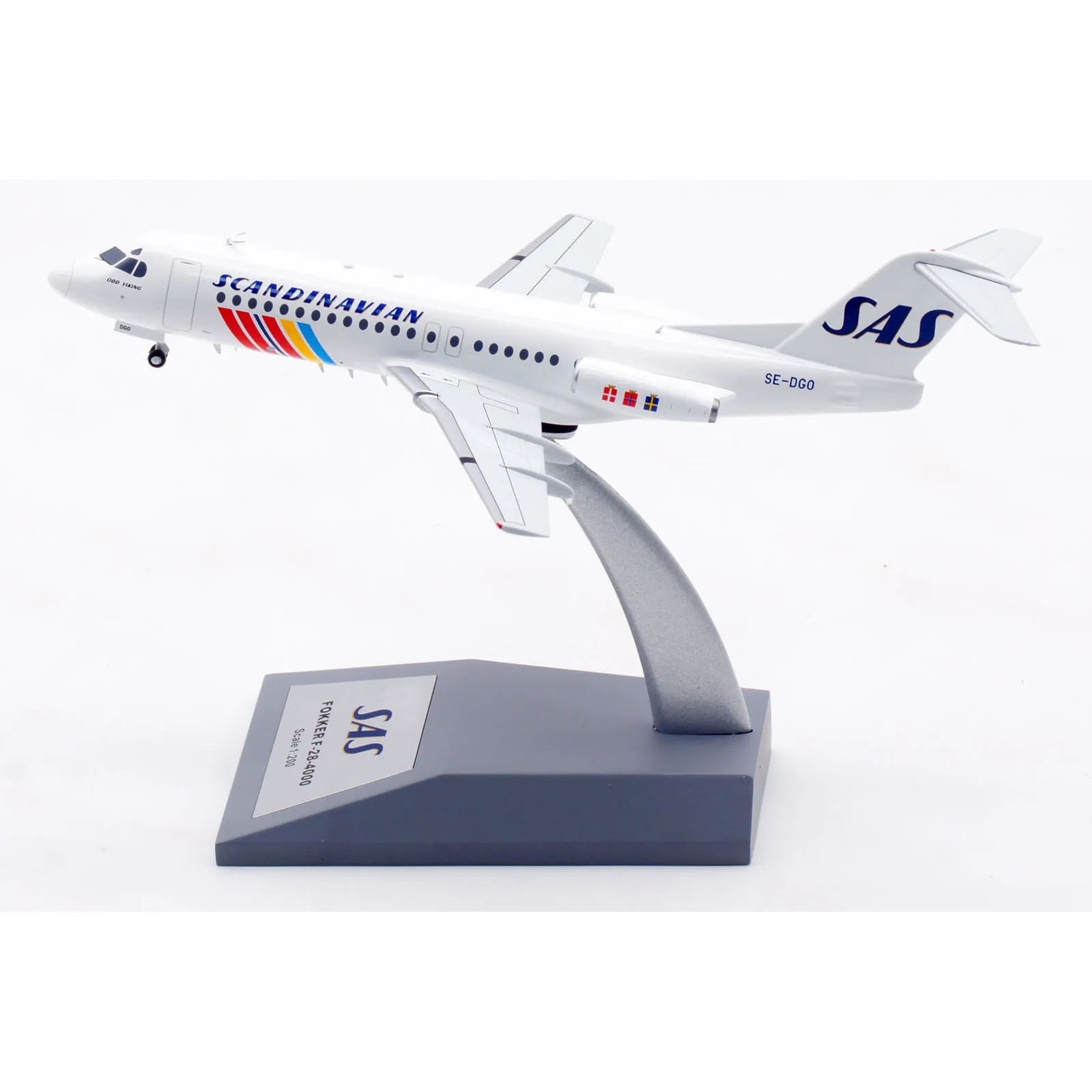 طائرة انفلايت قابلة للتحصيل ، 1:200 شركة الطيران الاسكندنافية ، SAS FOKKER F-28-4000 ، SE-DGO ، هدية سبيكة ، IFF28SK0720 #2