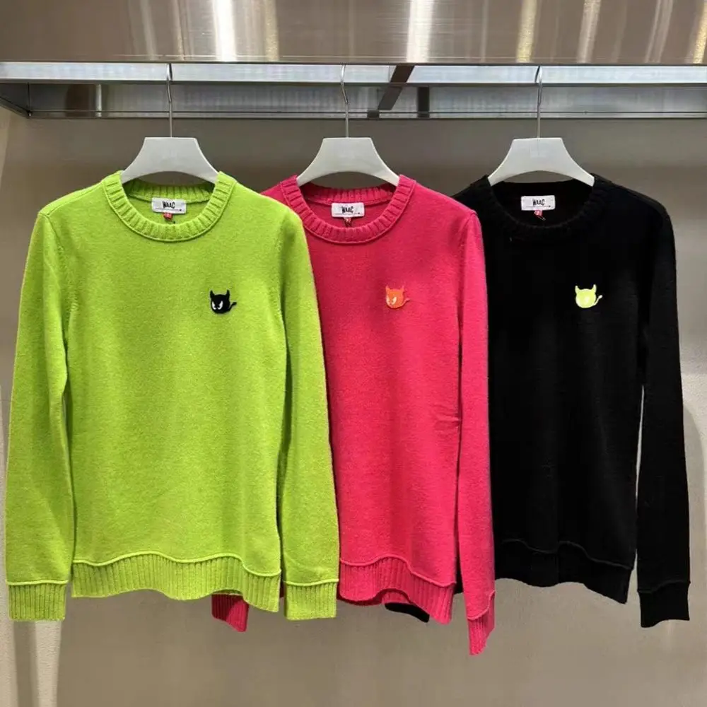 

Women's Knit Sweater: Sophisticated Athletic Pullover Korean Minimalist Style Golf Sweater Youthful Pullover for Fall/Winter