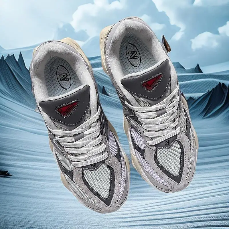 9060 Zapatillas retro: tipo pareja unisex, calidez otoño invierno, malla de ante versátil