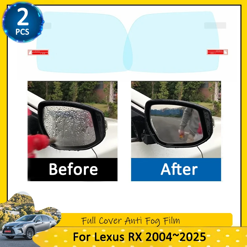 For Lexus RX 2004~2025 RX300 RX330 RX350 RX270 RX200t RX450h 350 Rain Full Cover Anti Fog Film Rearview Mirror Car Accessories