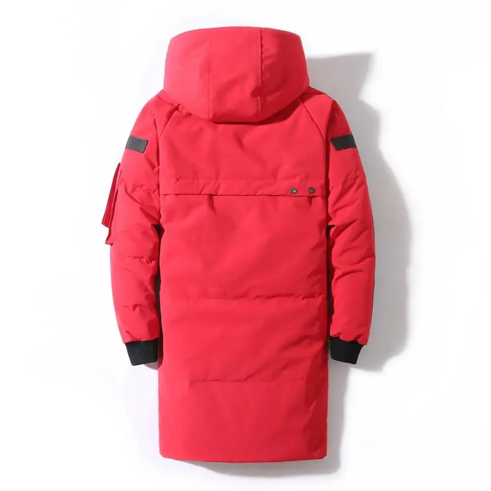 Mannen Lange Donsjack Winter 2024 Nieuwe Stijl Bovenkleding Eendendons Gewatteerde Wit Zwart Dikke Warme Parka Man puffer Jas Mannelijke