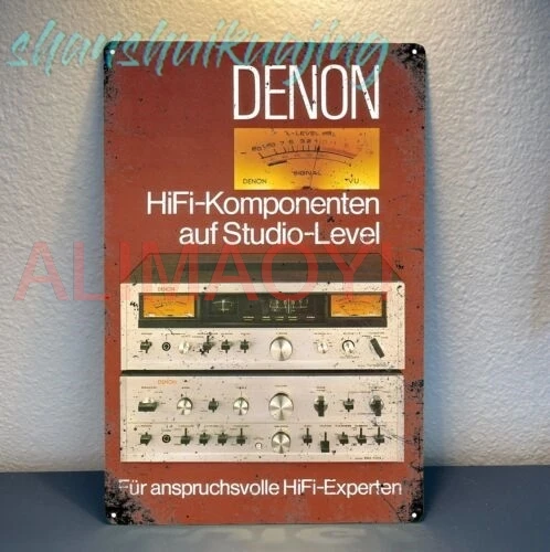 Denon Vintage Audiophile Hi-Fi Amplifiers Metal Poster -20x30cm Tin Sign sign