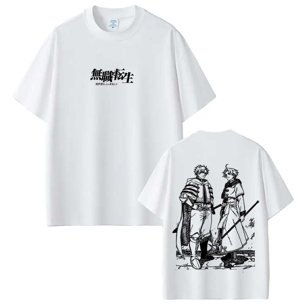 Anime Mushoku Tensei Jobless Reincarnation Paul Greyrat Rudeus Greyrat T-shirt Men Women Vintage Oversized Short Sleeve T Shirt