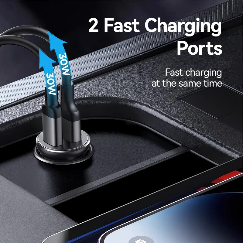 Joyroom 30W USB C Car Charger Adapter PD QC3.0 Mini & Metal USB Charger Fast Charging Phone Charger for iPhone Samsung Galaxy