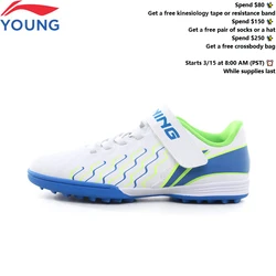 Li-Ning Kids Soccer Shoes Cushion Boys Child Sports Shoes Stable Support Wearable LiNing Comfortable Football Sneakers YKGU010