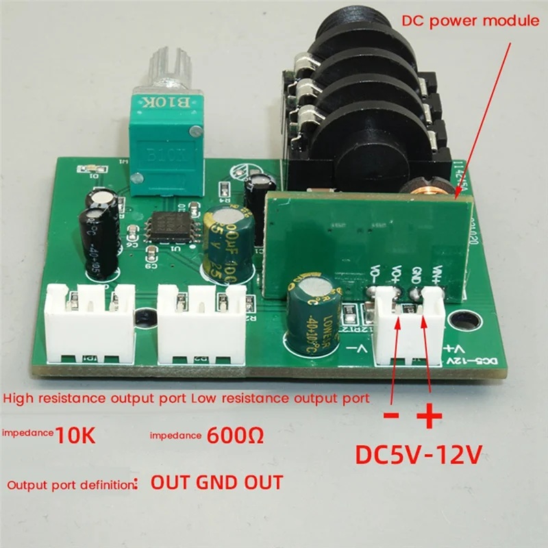 QWE-предусилитель микрофонный звукосниматель динамический микрофон конденсаторный усилитель небольшой модуль усиления сигнала интерфейс 3,5 мм