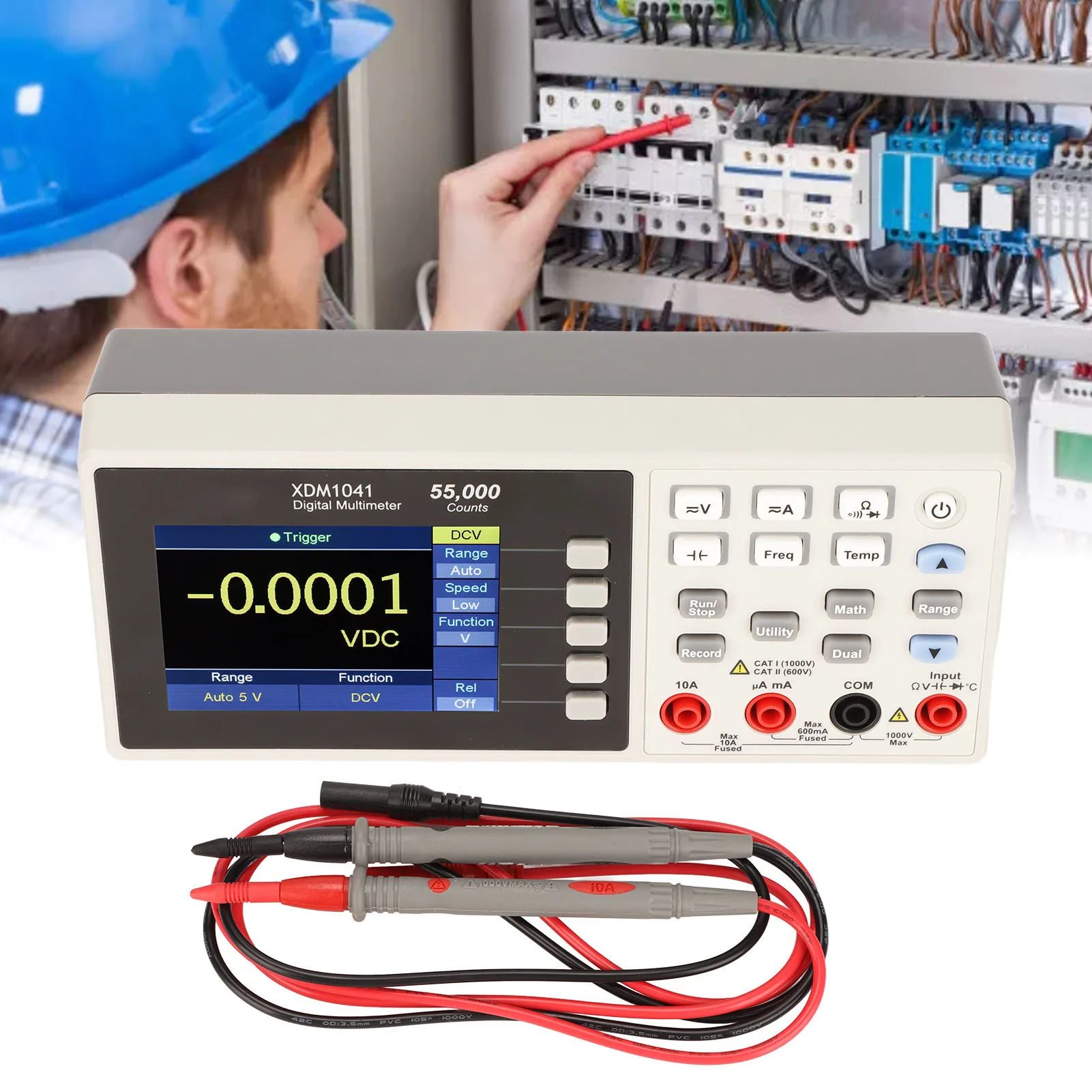 

Multimeter Portable Desktop LCD 55000 Count Data Saving Digital Multimeter AC Multimeter Voltage Current Resistance Testing Tool