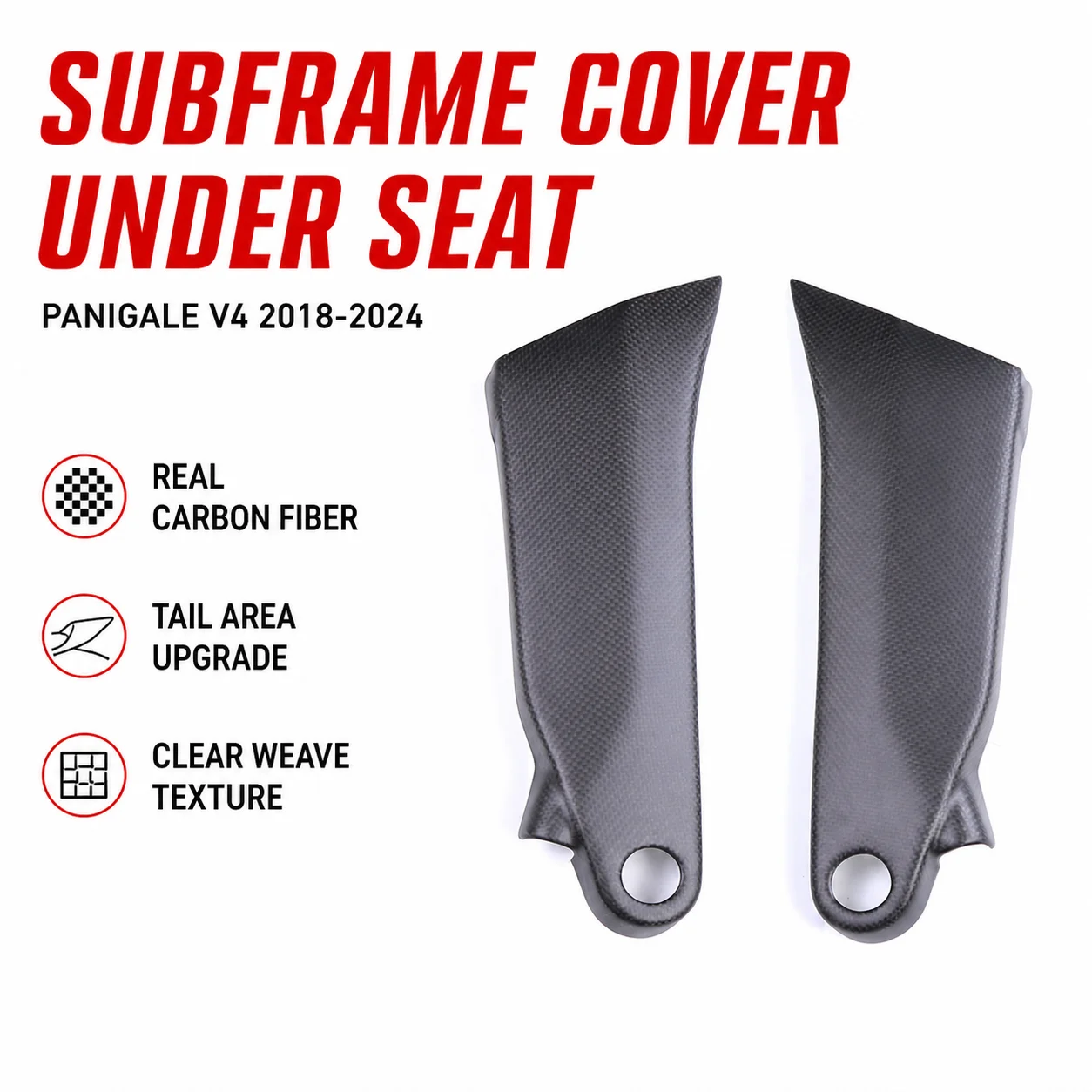 

Subframe Cover Under Seat Carbon Fiber Rear Seat Frame Panel Trim for Ducati Panigale V4 2018-2024 Motorcycle Accessories
