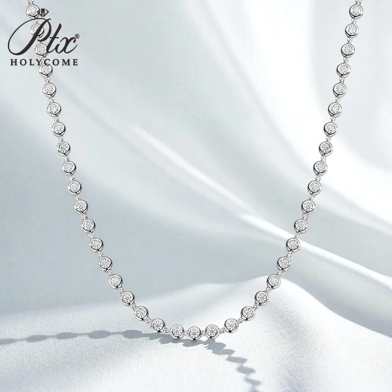 

Цвет D GRA VVS1 Теннисное ожерелье с муассанитом и бриллиантами, стерлинговое серебро 925 пробы для мужчин и женщин, вечерние подарки для свиданий, ювелирные изделия в стиле хип-хоп, подвески