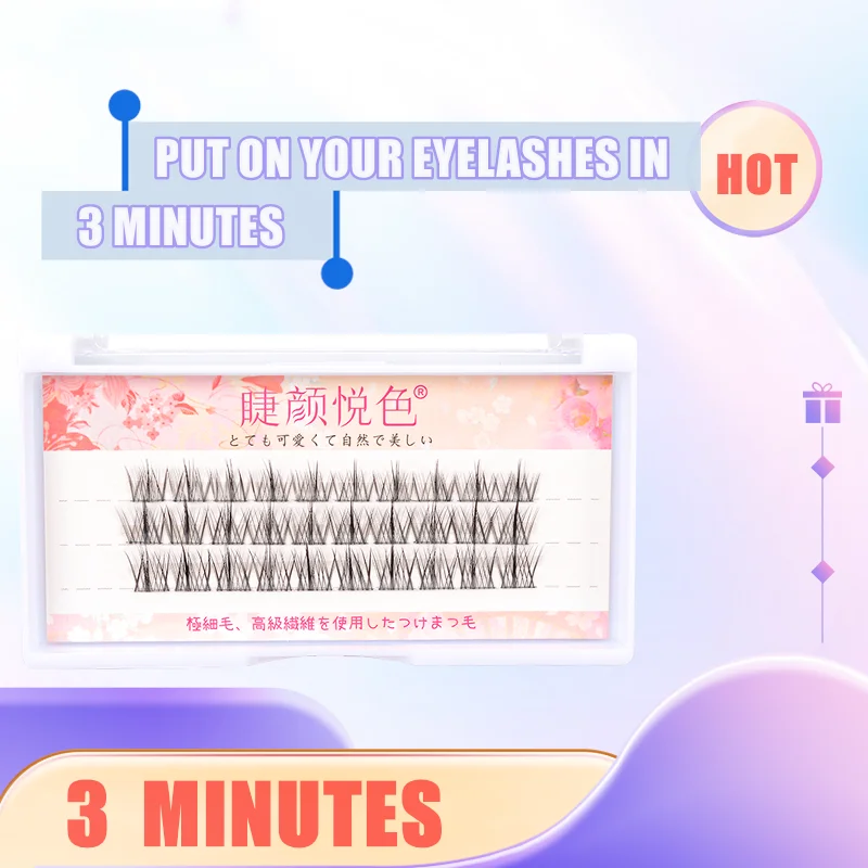 3Mins Sweet Eyeslashes Extension Personal Fake EyeLash Professional Makeup Individual Cluster EyeLashes Grafting False Eyelashes