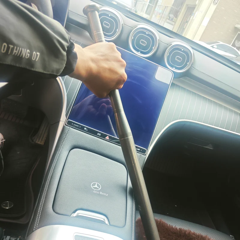 Strumento per rompere le finestre di difesa di emergenza per auto con mazza da baseball cava portatile in lega di titanio EDC da 25 pollici