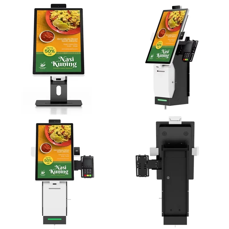 Wall Mounting Touch Screen Kiosk Floor Standing Query Machine Modern Payment Kiosk With Barcode Scanner