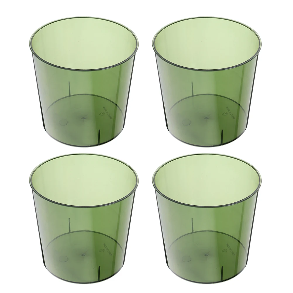

4 Pcs Transparent Storage Bucket Trash Can Clear Garbage Container Multifunction Green