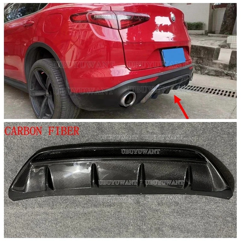 For Alfa Romeo Stelvio 2017 2018 2019 Rear Lip Diffuser High Quality Carbon Fiber / FRP Spoiler Car Bumper Apron Guard