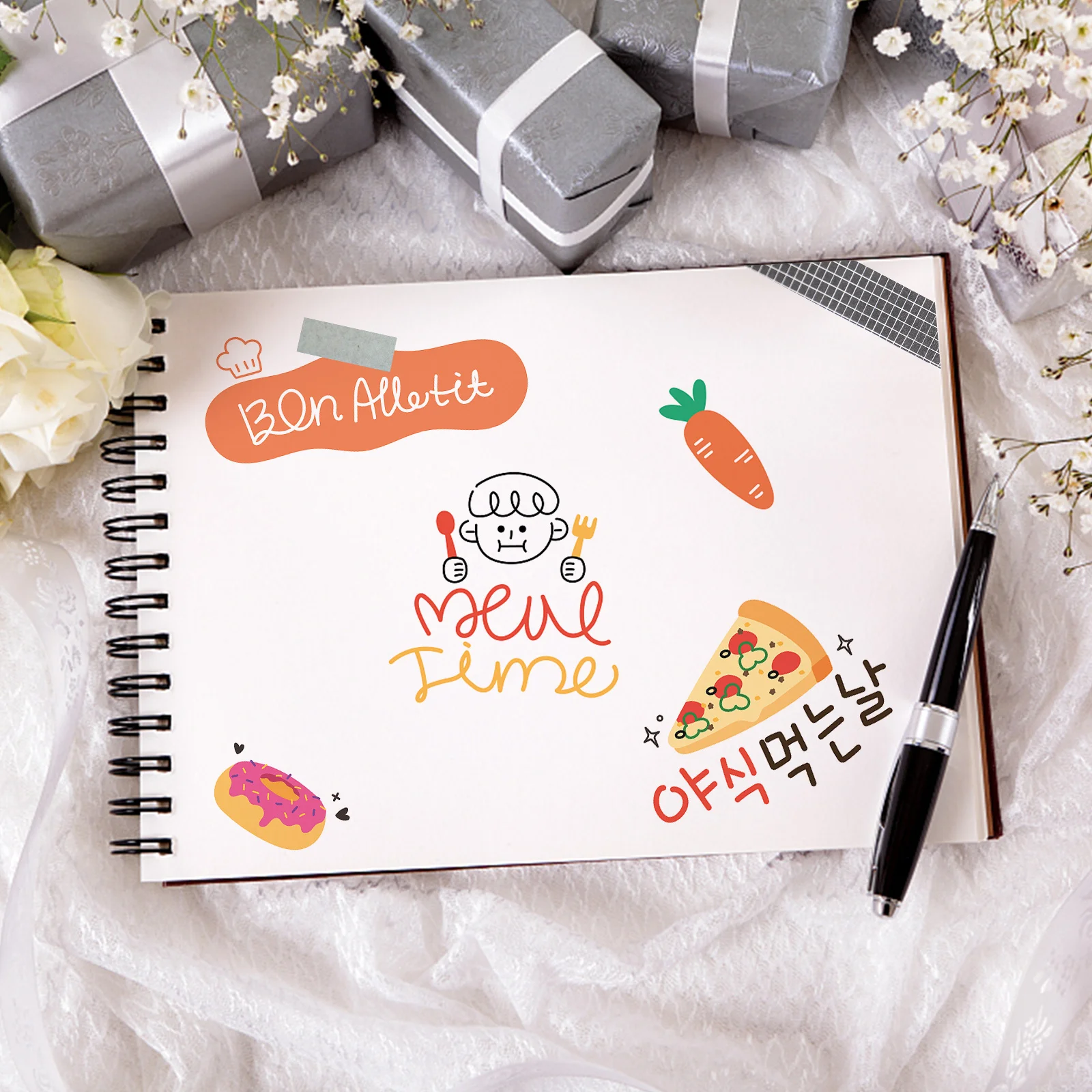 

8 Rolls Hand Account Washi Tape Simple Style Decorative Tape DIY Scrapbook Gift Box Craft Paper Tapes