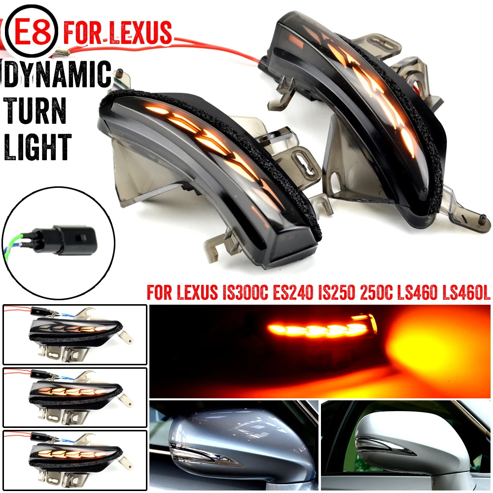 For Lexus RC F Sport IS250 XE30 GS350 GS450h ES250 CT200H LS460 Dynamic Indicator Mirror Sequential Blinker Turn Signal Light