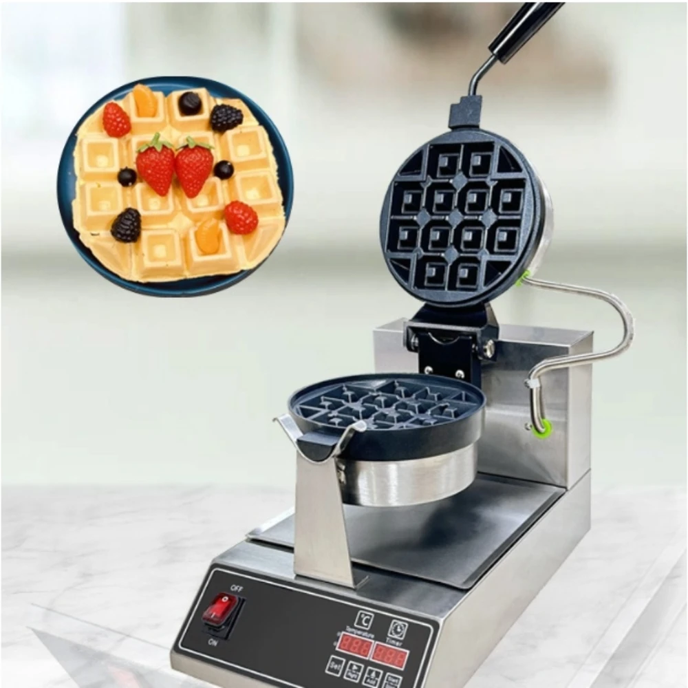 Electronic commercial rotatable grid waffle furnace