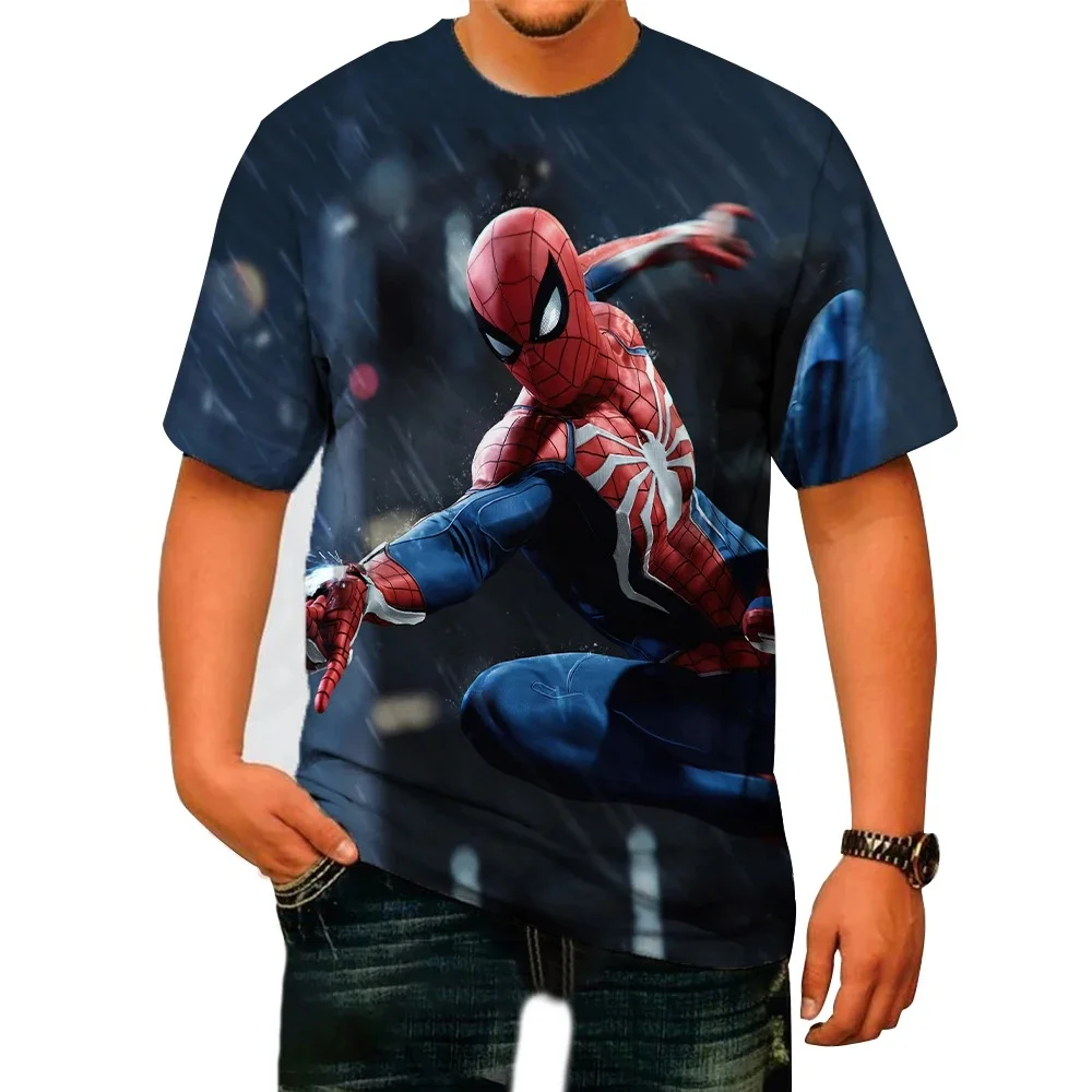 Avengers Men's T-shirt Iron Man Short Sleeve Spiderman 3D Printed Men's T-shirt New Men's Wear Summer Fashion Men's Clothing