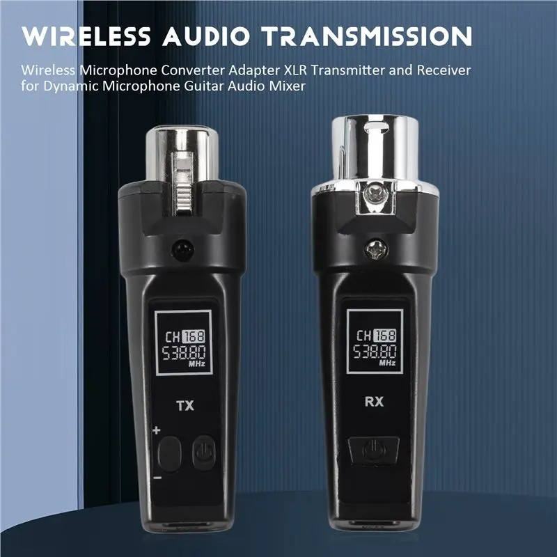 UHF Wireless XLR Transmitter XLR Transmitter And Receiver Wireless Microphone Receiver For Dynamic Microphone Guitar Audio Mixer