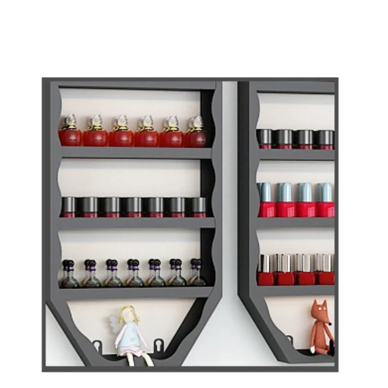 Nordic Nail Polish Display Rack Wall Mounted Iron Shelf Perfume and Cosmetics Storage Three Piece Set Display Set