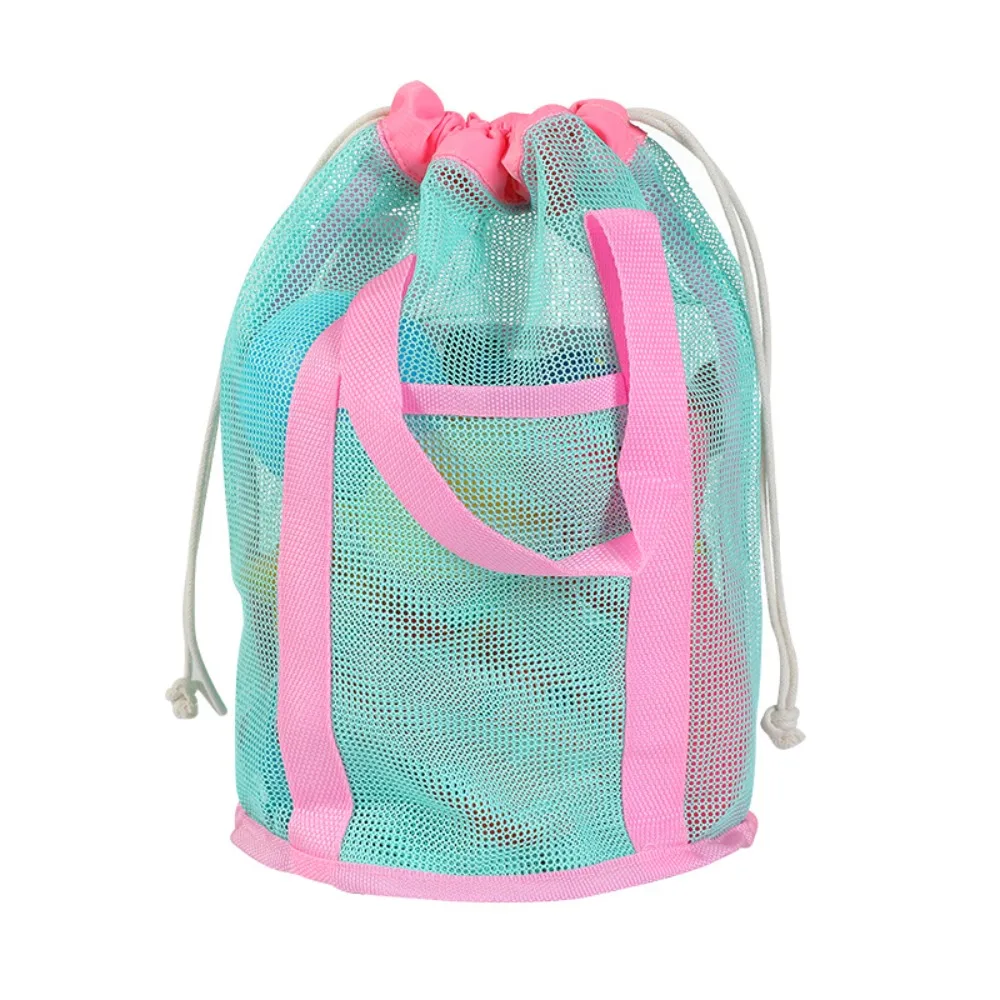 

Portable Drawstring Mesh Toiletries Bag Foldable Basket Beach Storage Bag Cosmetic Bag Swimming Bag Toy Organizer Travel