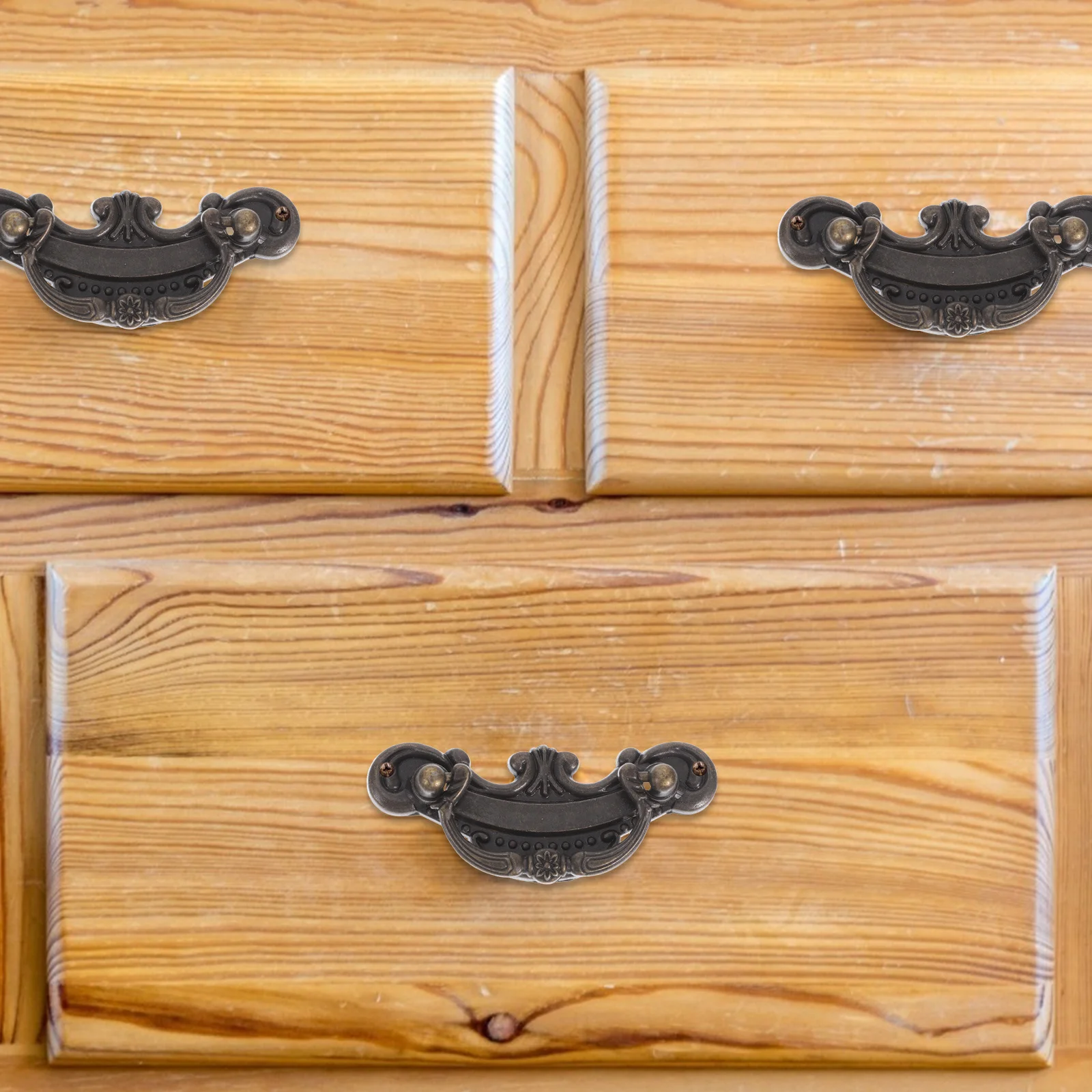 

10Pcs Metal Cabinet Pulls Vintage Style Durable Zinc Alloy Handles for Furniture Bookcases Wooden Boxes Practical Design