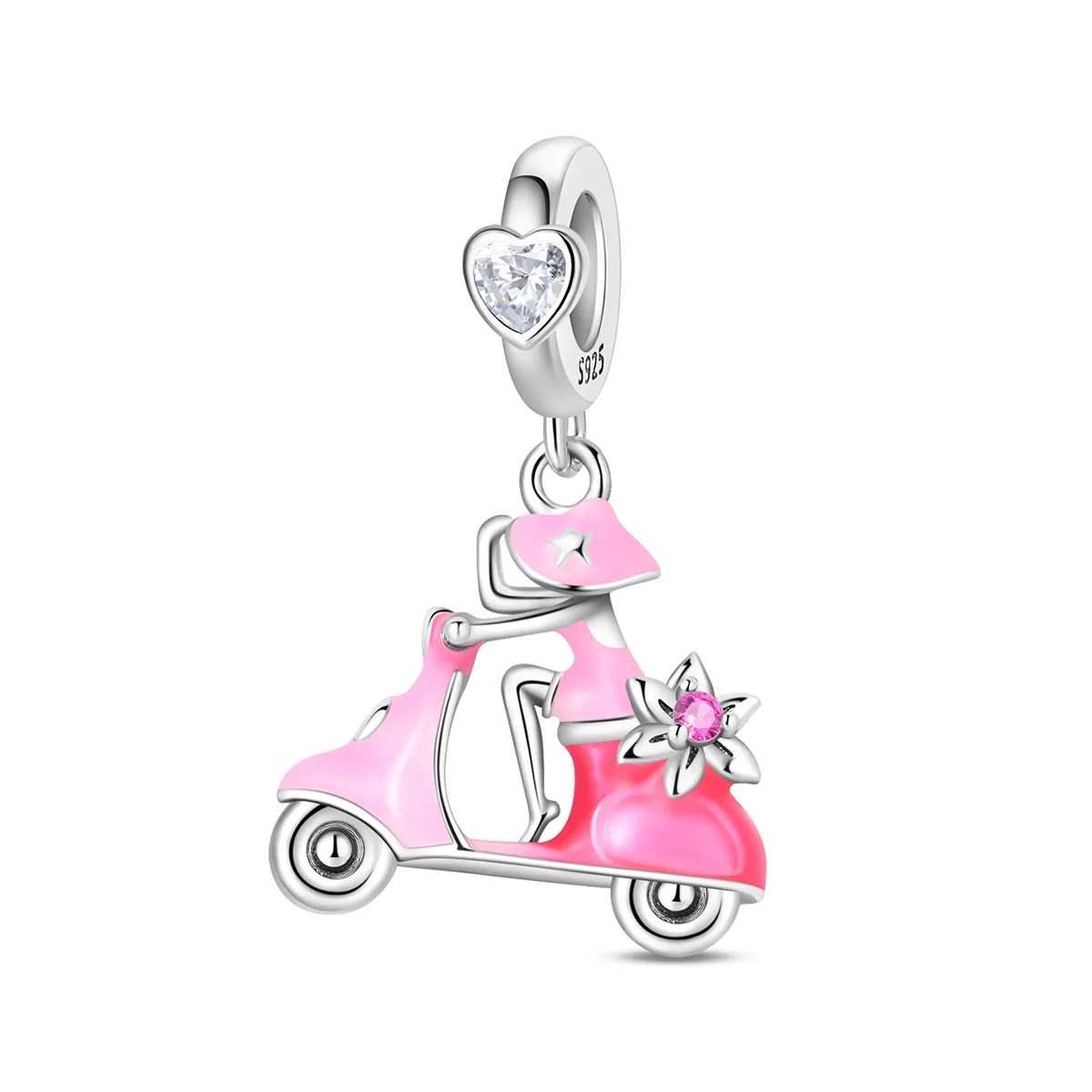 Women's 925 Sterling Silver Motorcycle Charms Bead