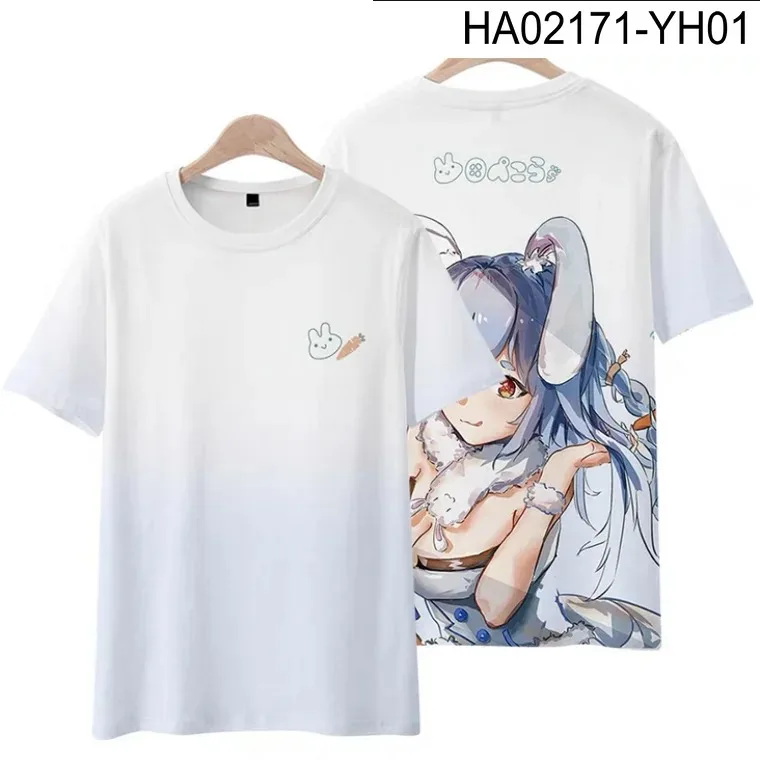 Vtuber verwendet Pekora 3D-Druck T-Shirt Sommer mode Rundhals ausschnitt Kurzarm beliebte japanische Streetwear