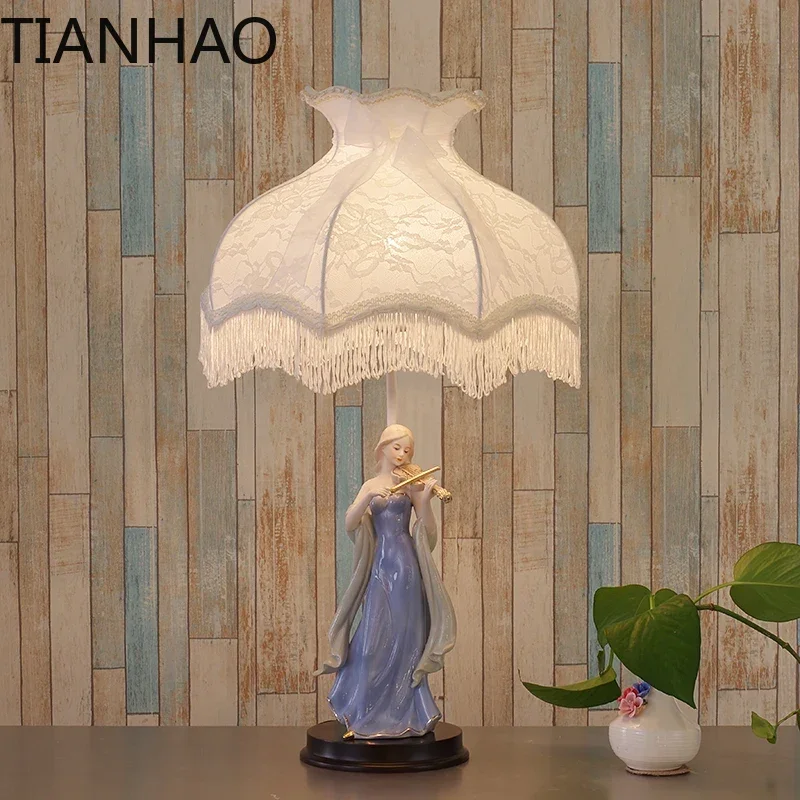 European LED Table Lamp for Bedroom Bedside Princess Living Room Table Light Creative Children Room Art Deco Gift Light Fixtures