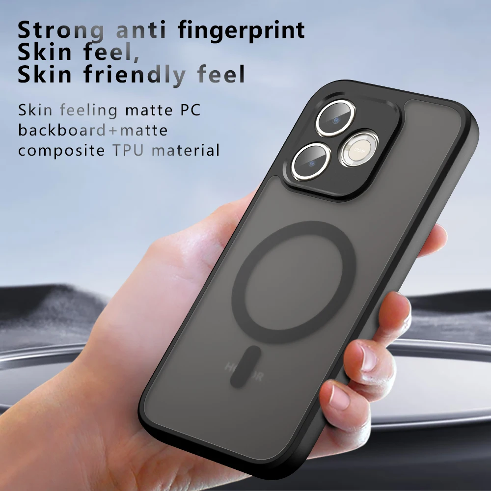 

For Honor 600 Lite Wireless Charging Magnetic Acrylic Matte Case For Honor 600 Lite Shockproof Transparent Hard Cover Bumper
