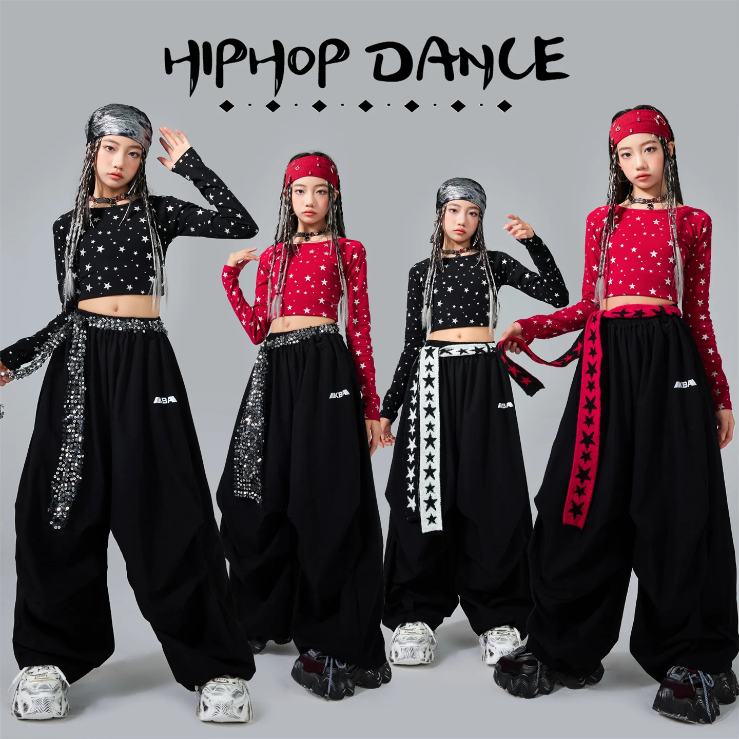 

Children Ballroom Dance Clothes Kids Performance K-pop Outfit Girls Hip Hop Clothing Kids Cool Jazz Dance Costumes XS10578